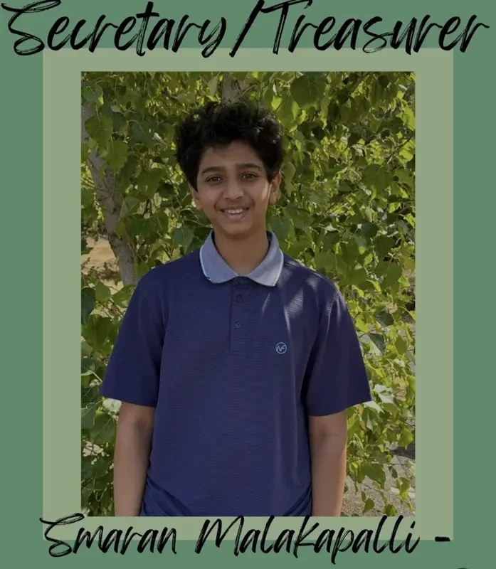 ASB campaign graphic: Smaran Malakapalli for Secretary / Treasurer